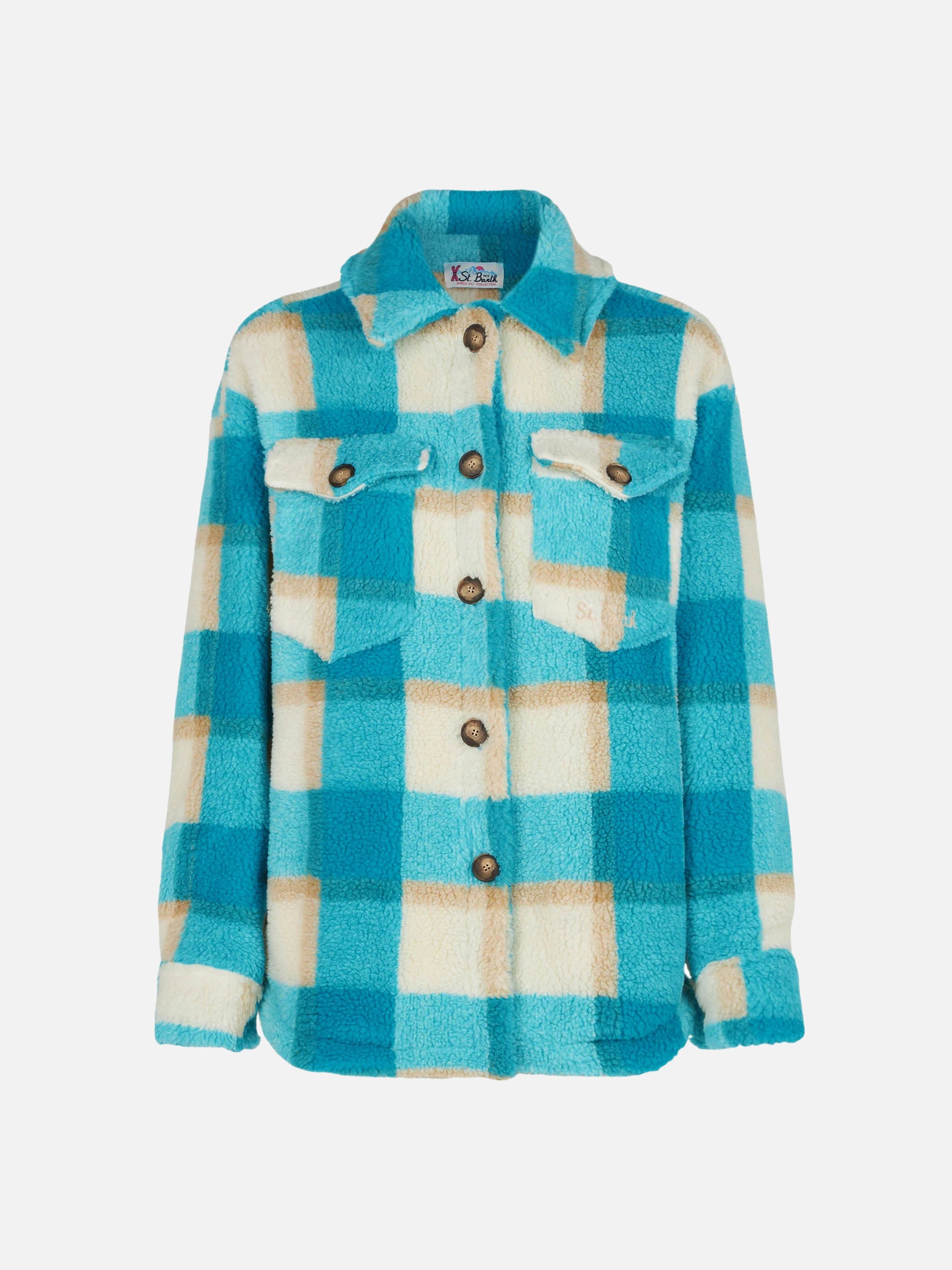 mc2-saint-barth-elys-overshirt-donna-in-sherpa-fantasia-tartan image 4