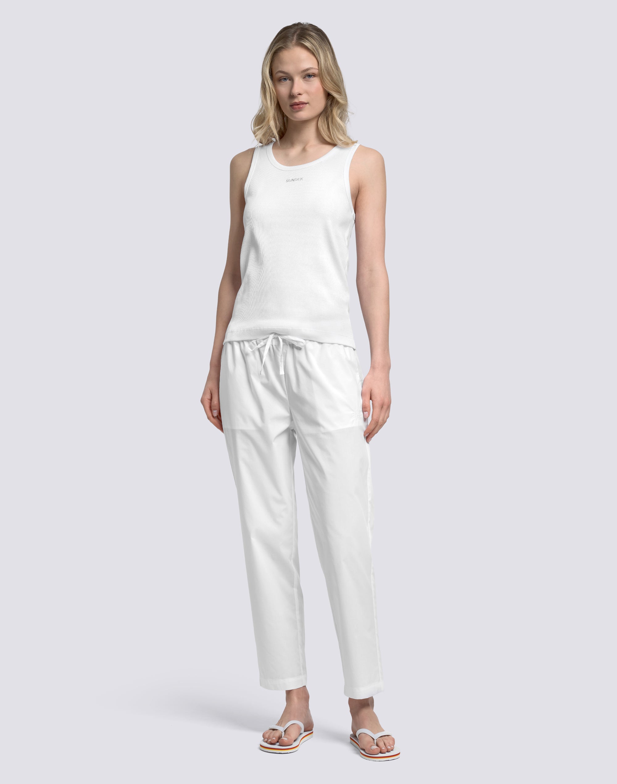 sundek-pipeline-pantaloni-lunghi-donna-a-sigaretta-in-cotone-popeline image 3