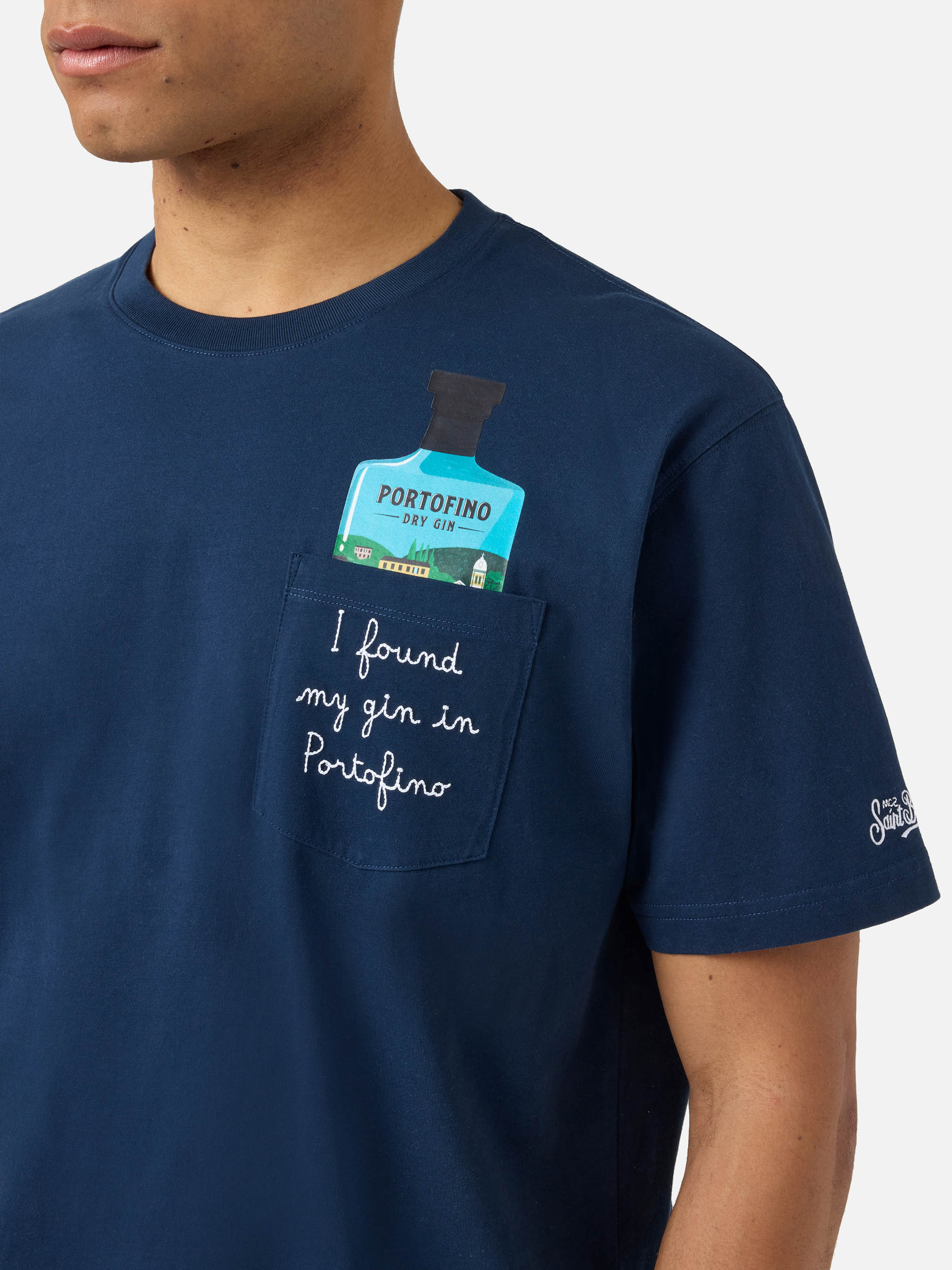 mc2-saint-barth-t-shirt-austin-uomo-blu-i-found-my-gin-in-portofino-special-edit image 2