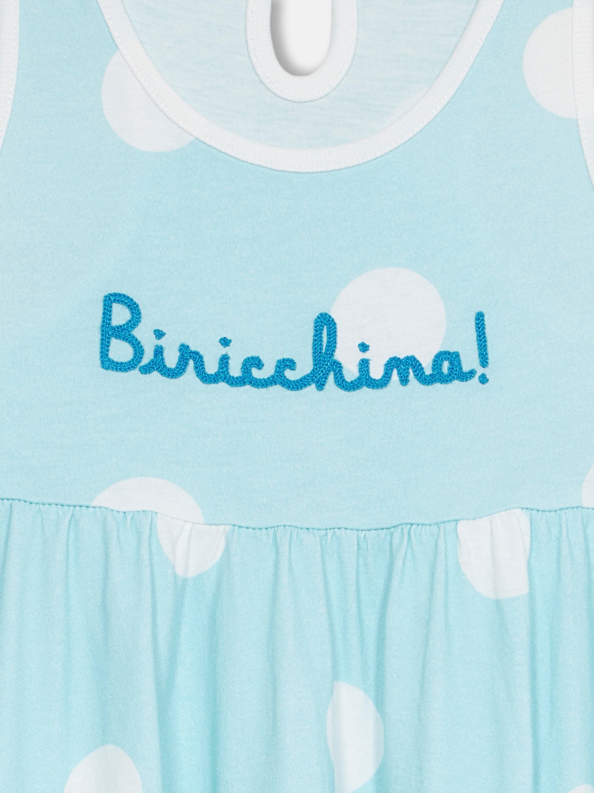 mc2-saint-barth-abito-bambina-masha-in-cotone-con-stampa-pois-e-ricamo-biricchin image 3