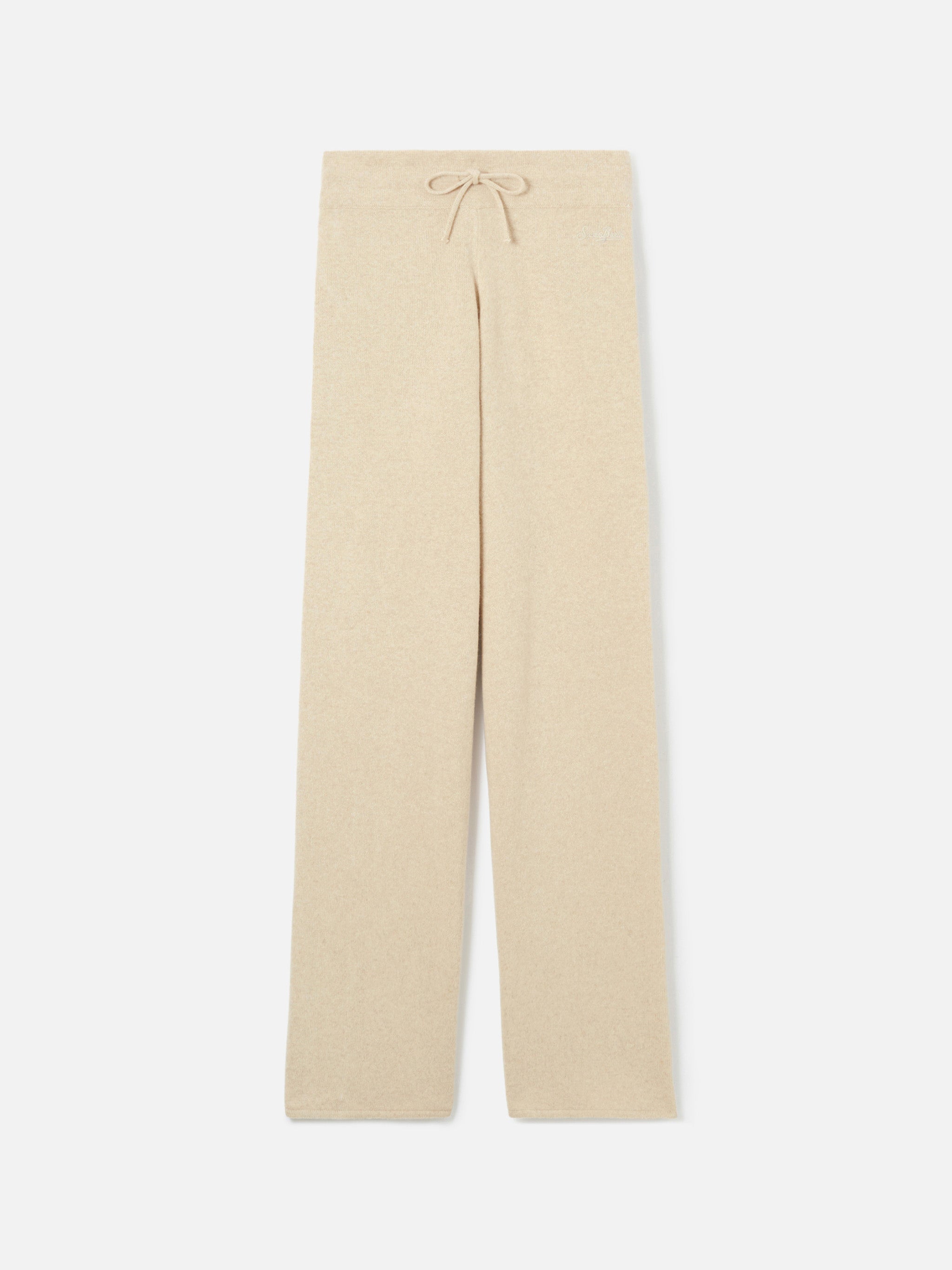 mc2-saint-barth-pantalone-a-palazzo-beige-in-maglia-cachemire-misto-donna image 5