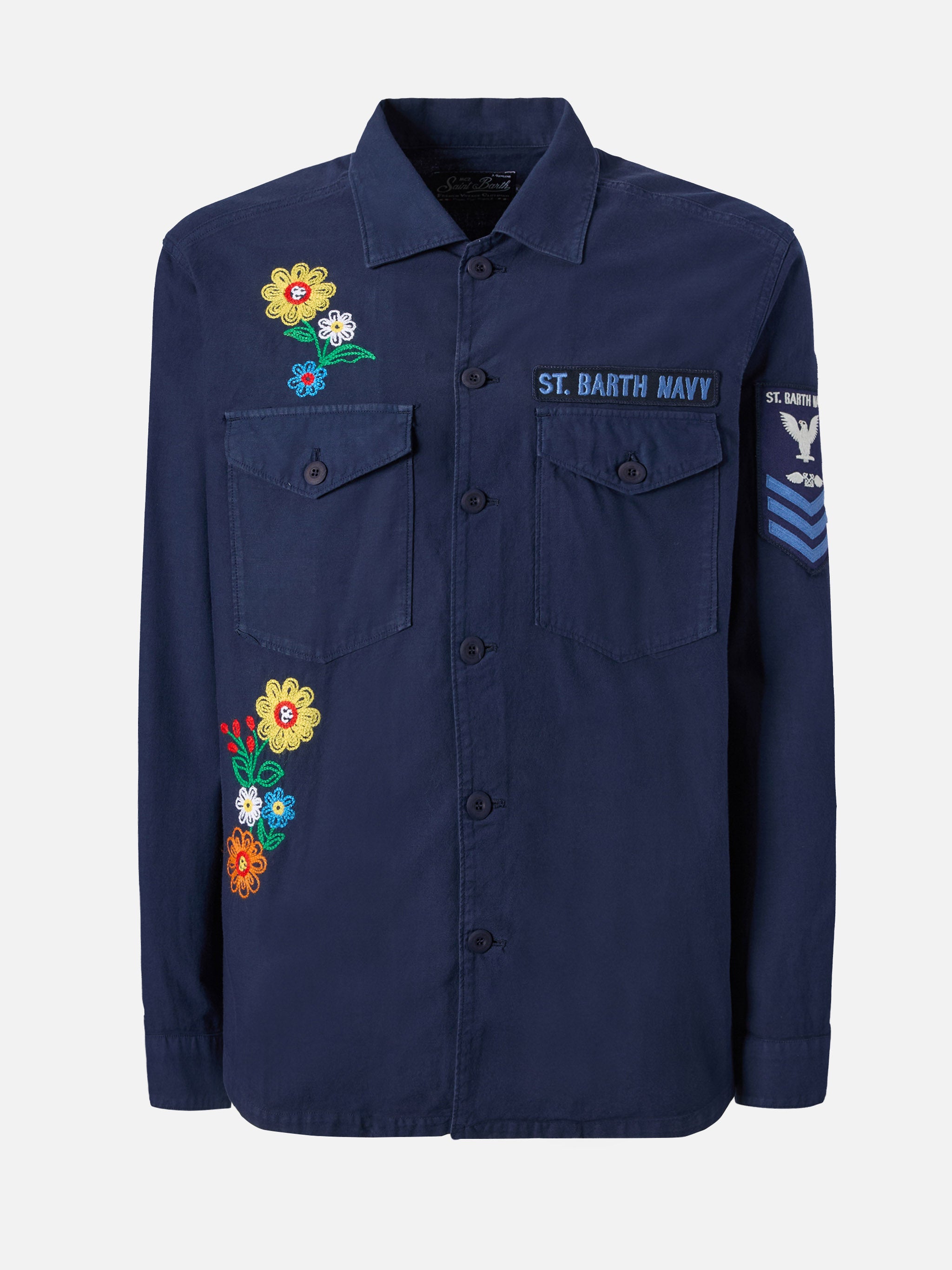 mc2-saint-barth-esteban-sovracamicia-uomo-blu-navy-ricamata image 6