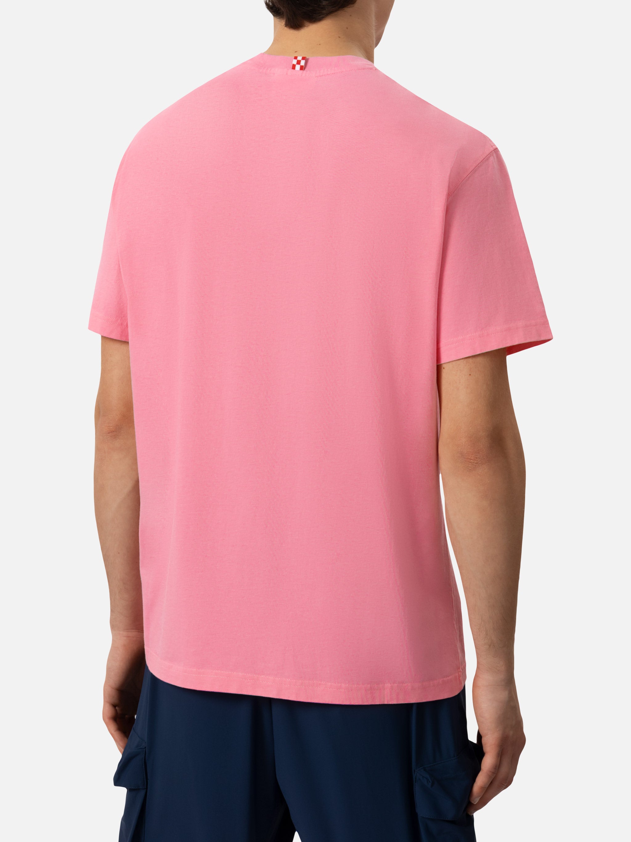 mc2-saint-barth-portofino-t-shirt-uomo-cotone-organico-rosa-ricamo image 3