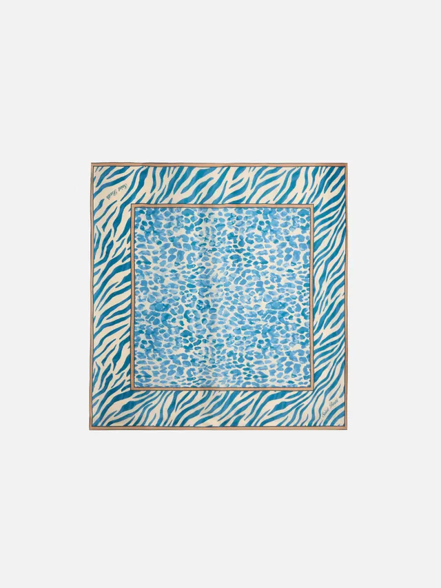 mc2-saint-barth-foulard-kitana-in-seta-con-stampa-animalier-blu image 1