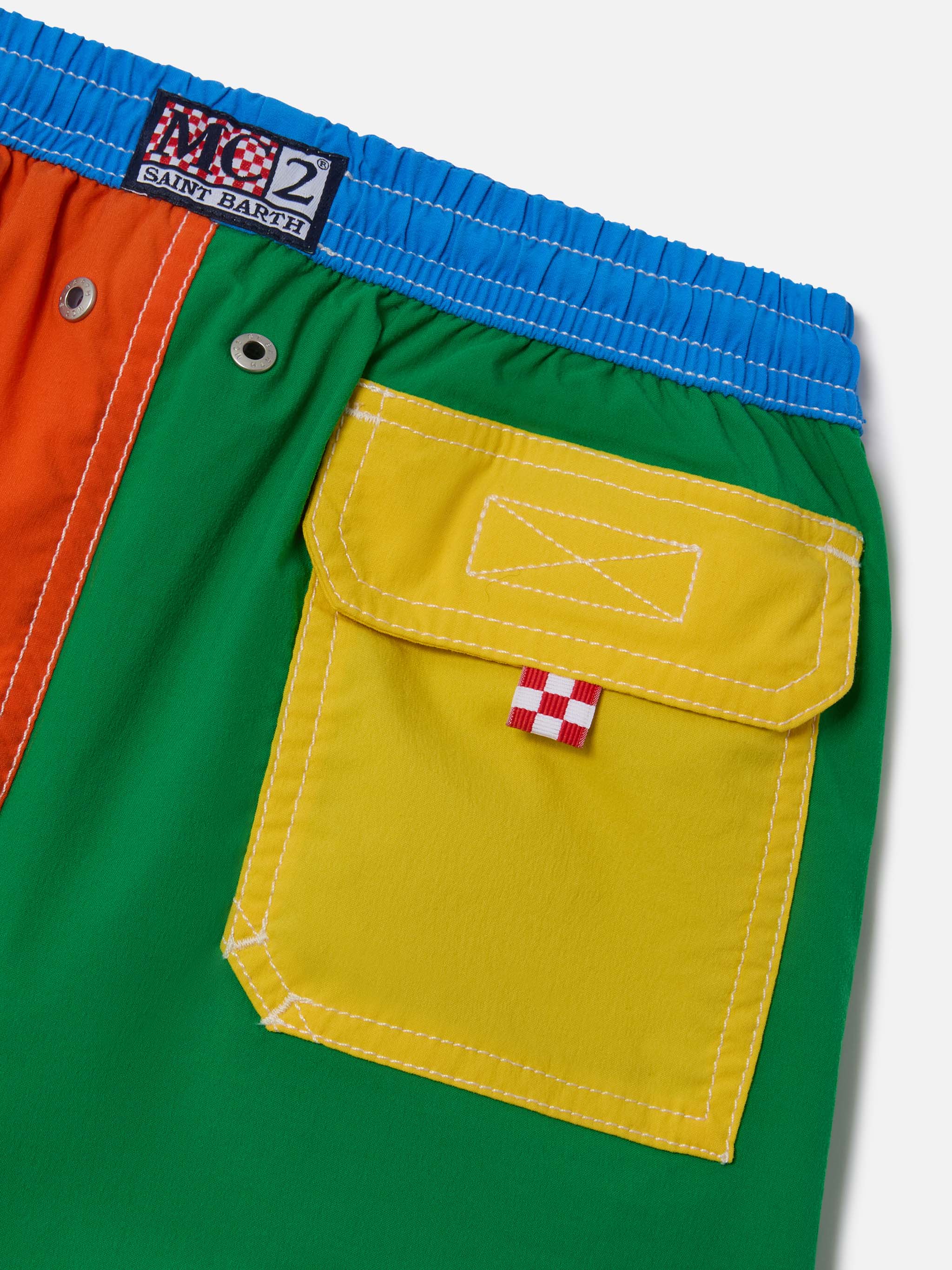mc2-saint-barth-jean-costume-mare-bambino-multicolore-con-piping-giallo image 3