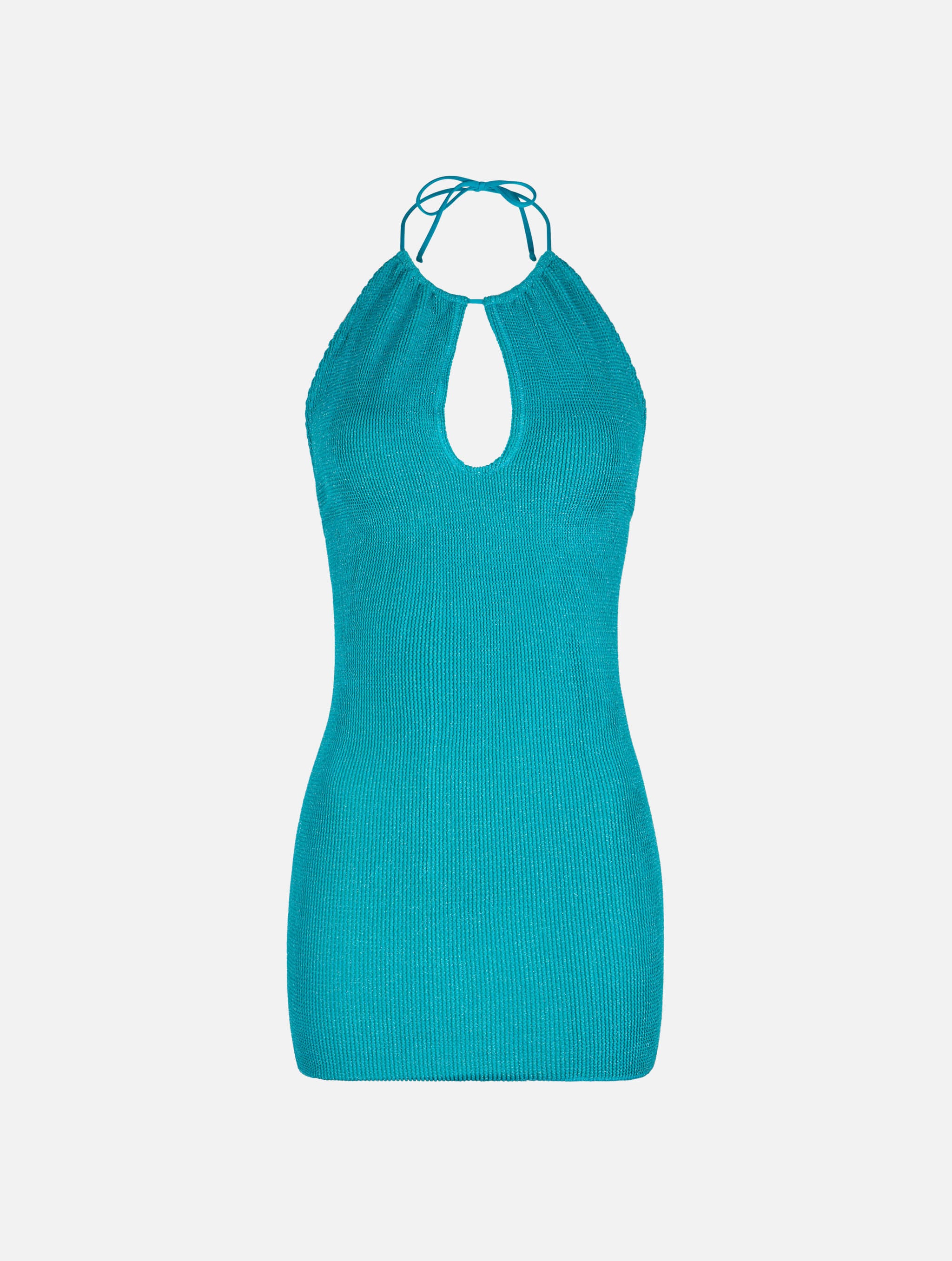 abito-palmer-mc2-saint-barth-halterneck-in-lurex-crinkle-verde image 4