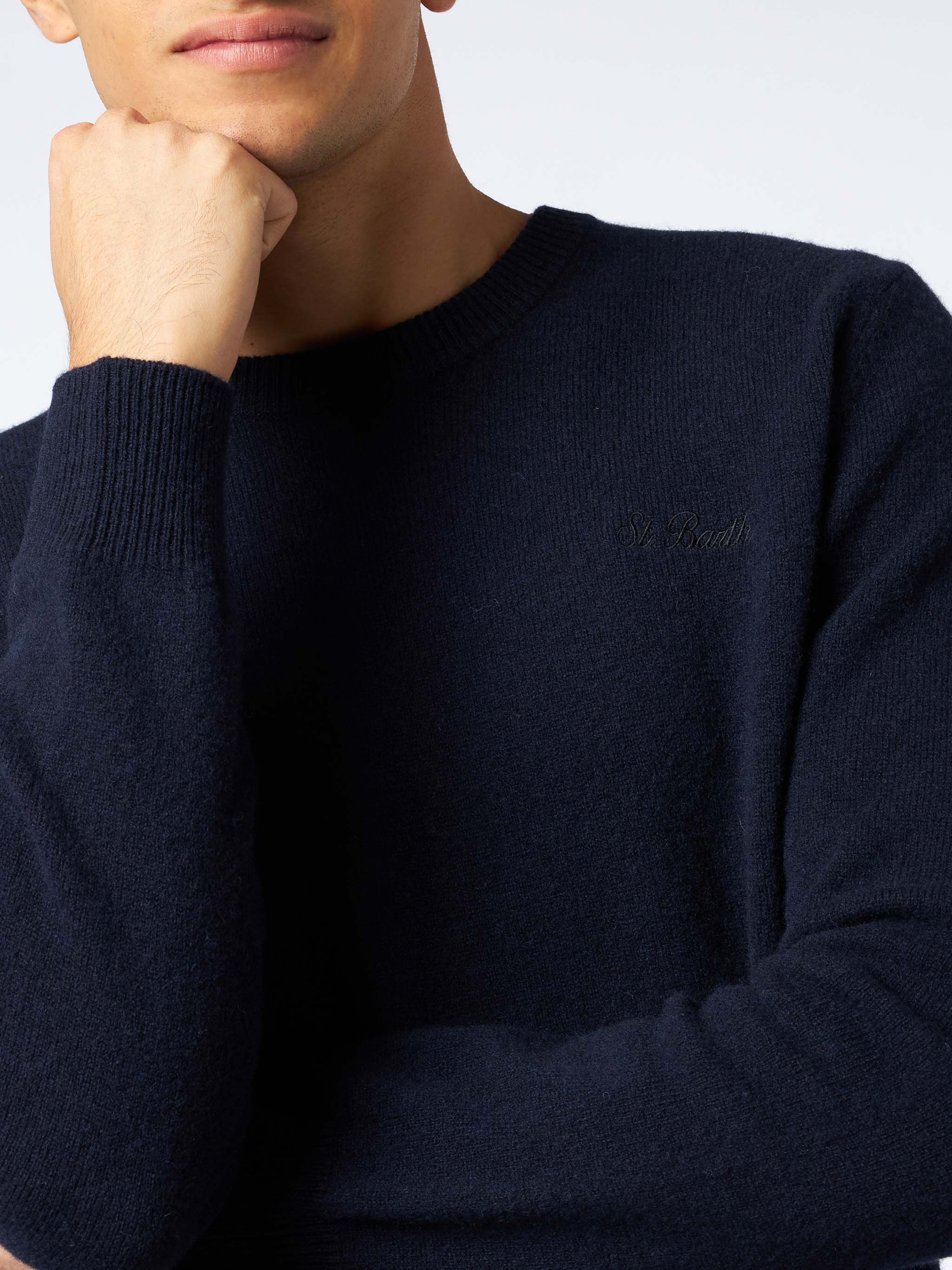 mc2-saint-barth-maglione-regent-uomo-girocollo-in-lambswool-blu image 3