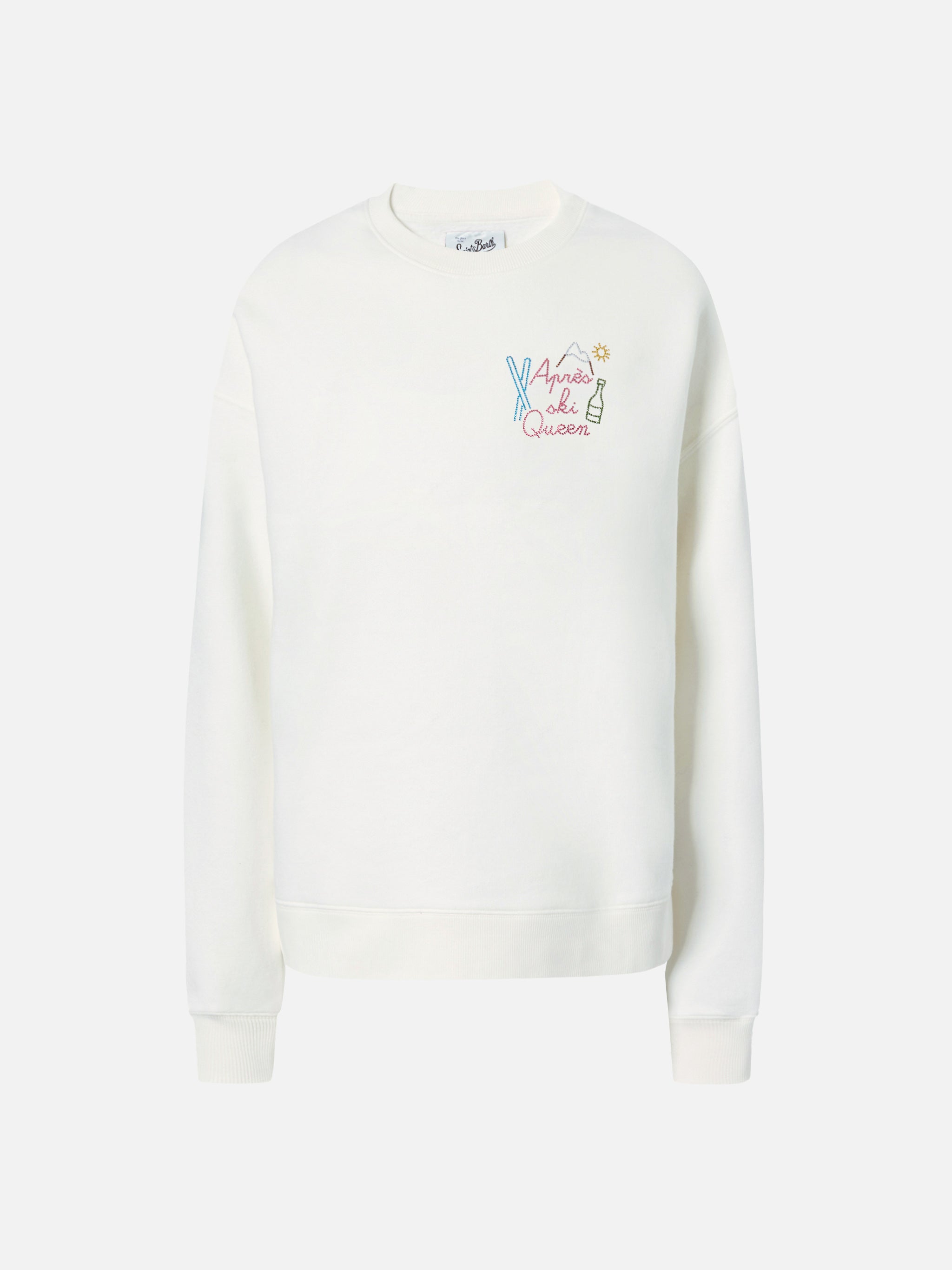 mc2-saint-barth-stardust-stdw001-felpa-in-cotone-bianca-con-strass-apr-s-ski-que image 5