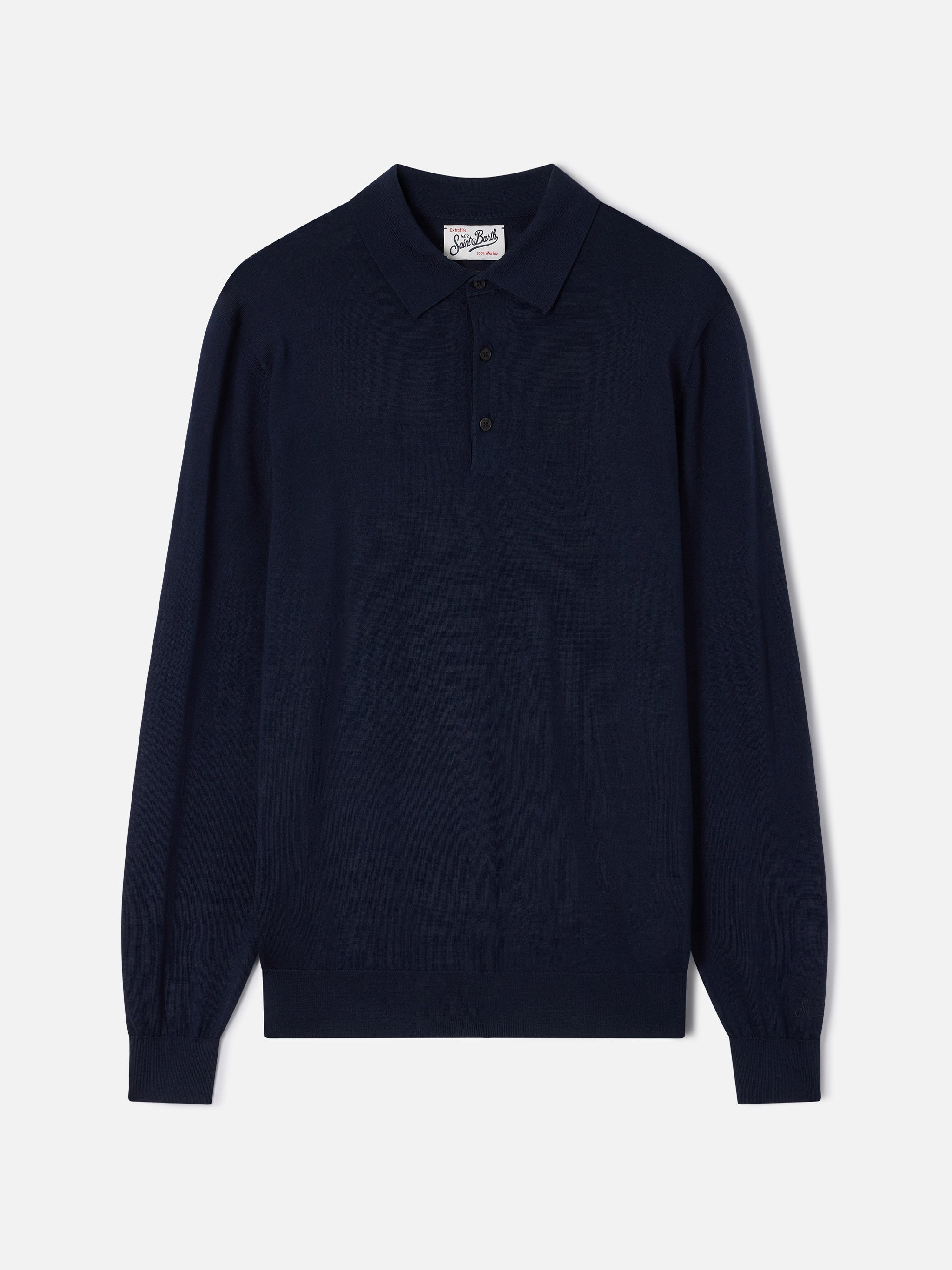 mc2-saint-barth-alfie-polo-uomo-in-lana-merino-blu-navy image 1