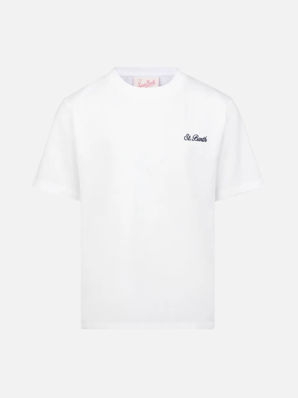 mc2-saint-barth-dover-t-shirt-bambino-cotone-bianco-ricamo-st-barth image 1