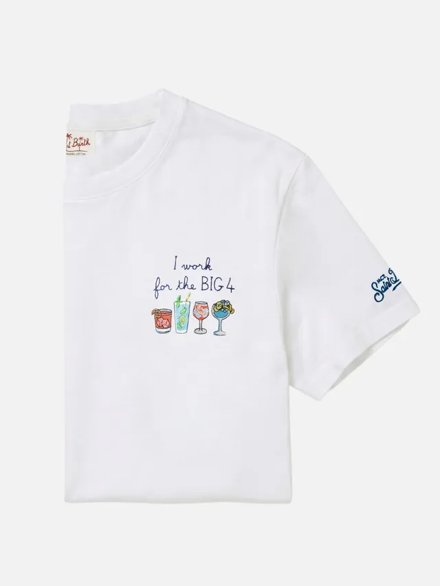 mc2-saint-barth-t-shirt-portofino-bianca-con-ricamo-i-work-for-the-big-4-cotone- image 1