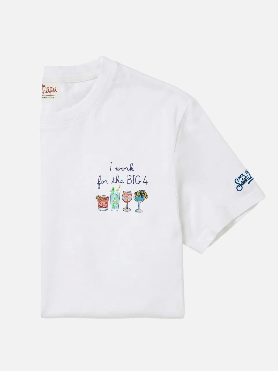 mc2-saint-barth-t-shirt-portofino-bianca-con-ricamo-i-work-for-the-big-4-cotone- image 1