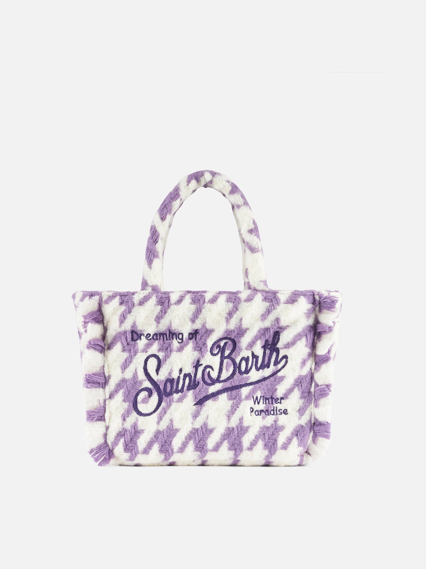 mc2-saint-barth-borsa-colette-classic-pied-de-poule-bianco-e-lilla image 1