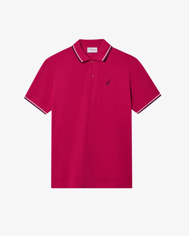 australian-league-2-stripes-polo-piquet-slim-fit-anemone image 1