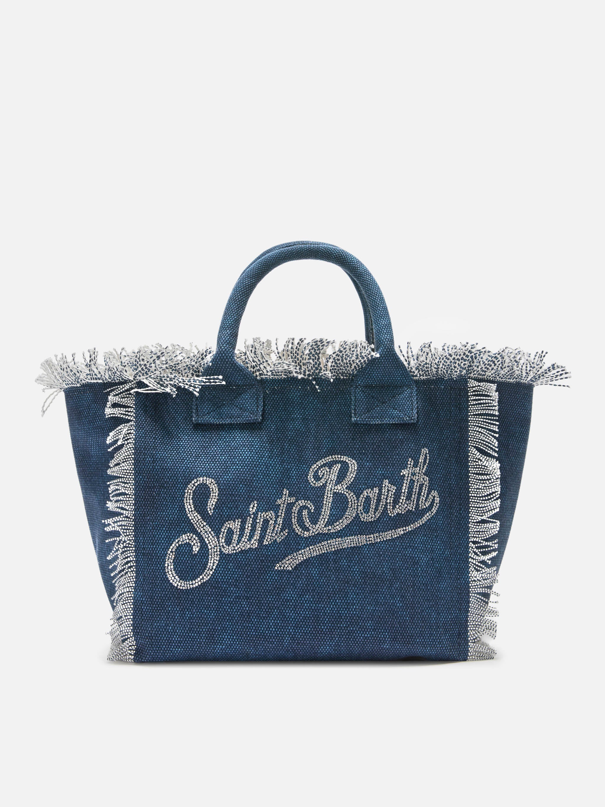 mc2-saint-barth-colette-borsa-canvas-blu-indaco-con-logo-strass image 5