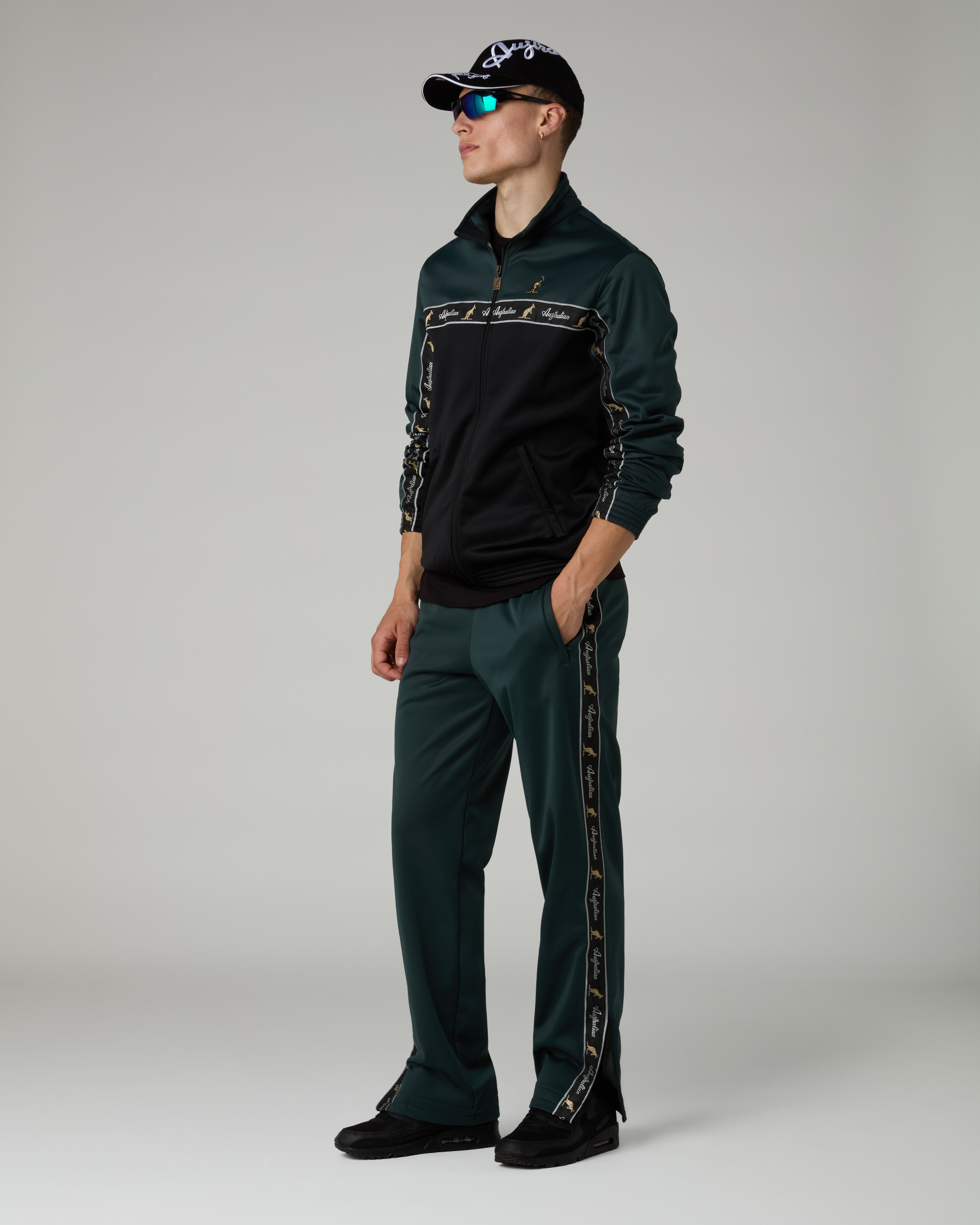 australian-duo-track-jacket-verde-bosco-giacca-acetato-full-zip image 2