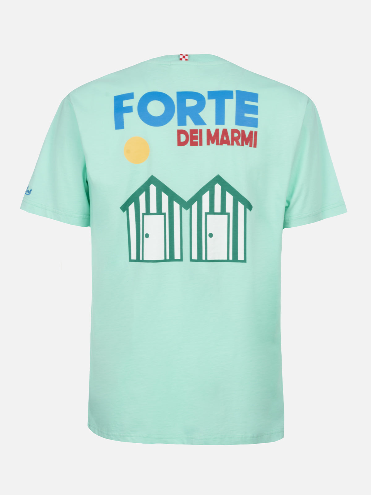 mc2-saint-barth-t-shirt-uomo-stampa-cartolina-forte-dei-marmi-verde-menta-in-pur image 1