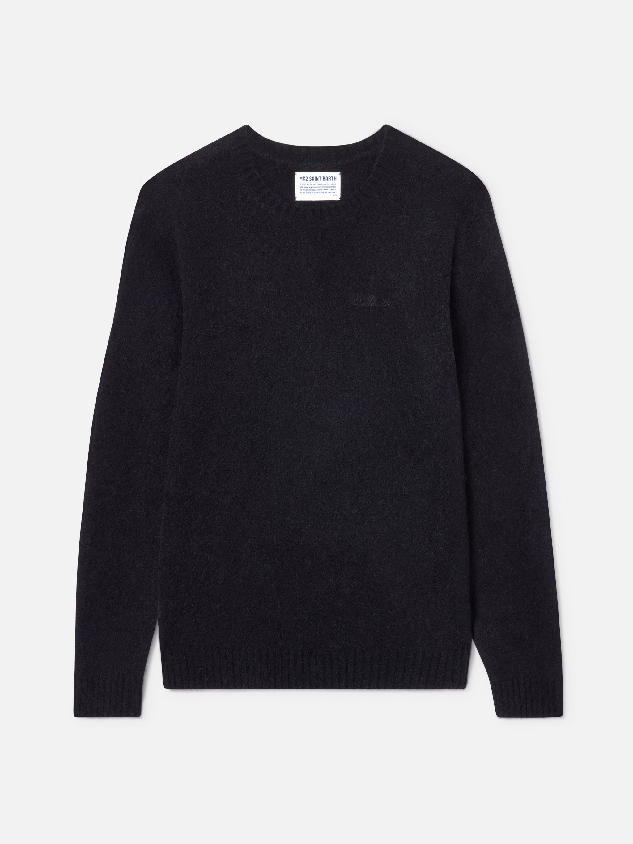 mc2-saint-barth-regent-maglione-girocollo-uomo-in-alpaca-stretch-nero image 5