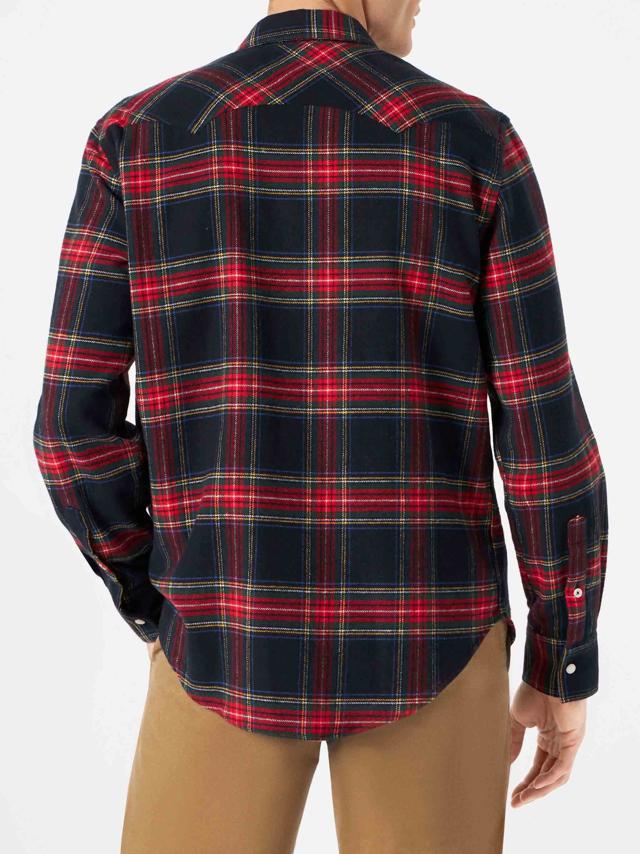 mc2-saint-barth-greg-camicia-tartan-blu-navy-in-cotone-stile-texano image 3