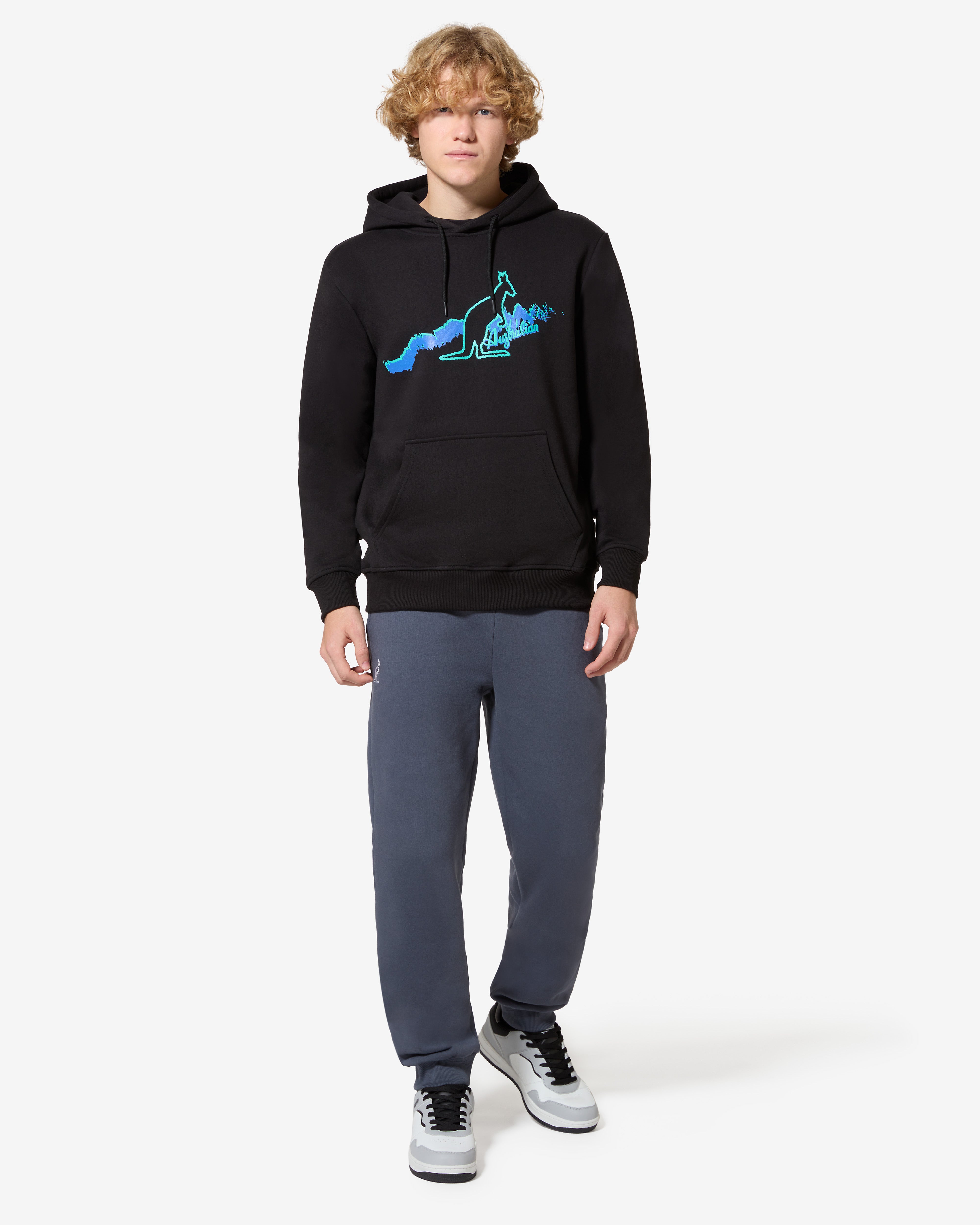 australian-road-hoodie-archive-felpa-uomo-nero-con-cappuccio image 2