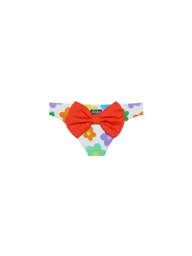mc2-saint-barth-slip-bagno-bambina-bianco-stampa-fiori-con-fiocco-arancione image 1