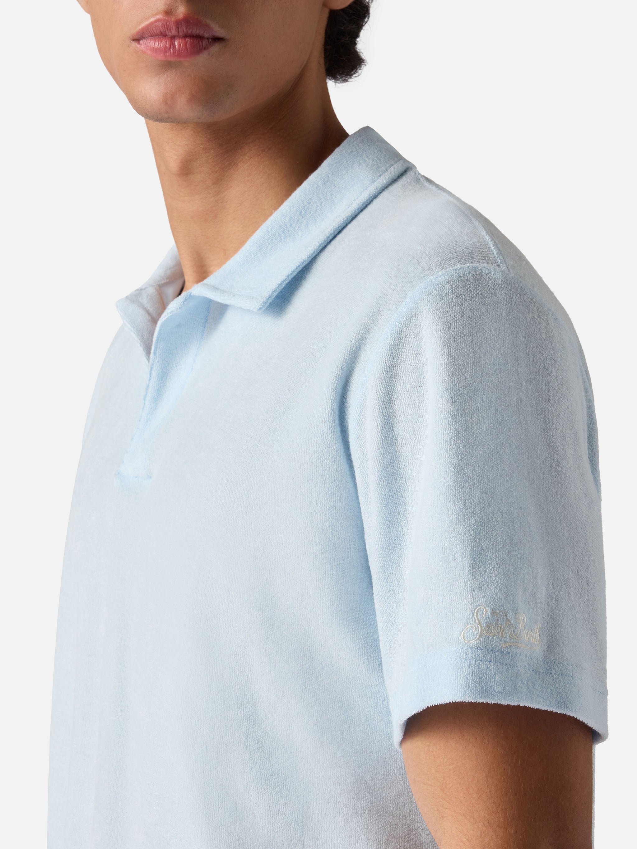 mc2-saint-barth-polo-jeremy-polo-uomo-in-cotone-effetto-spugna-azzurra-fit-regol image 2