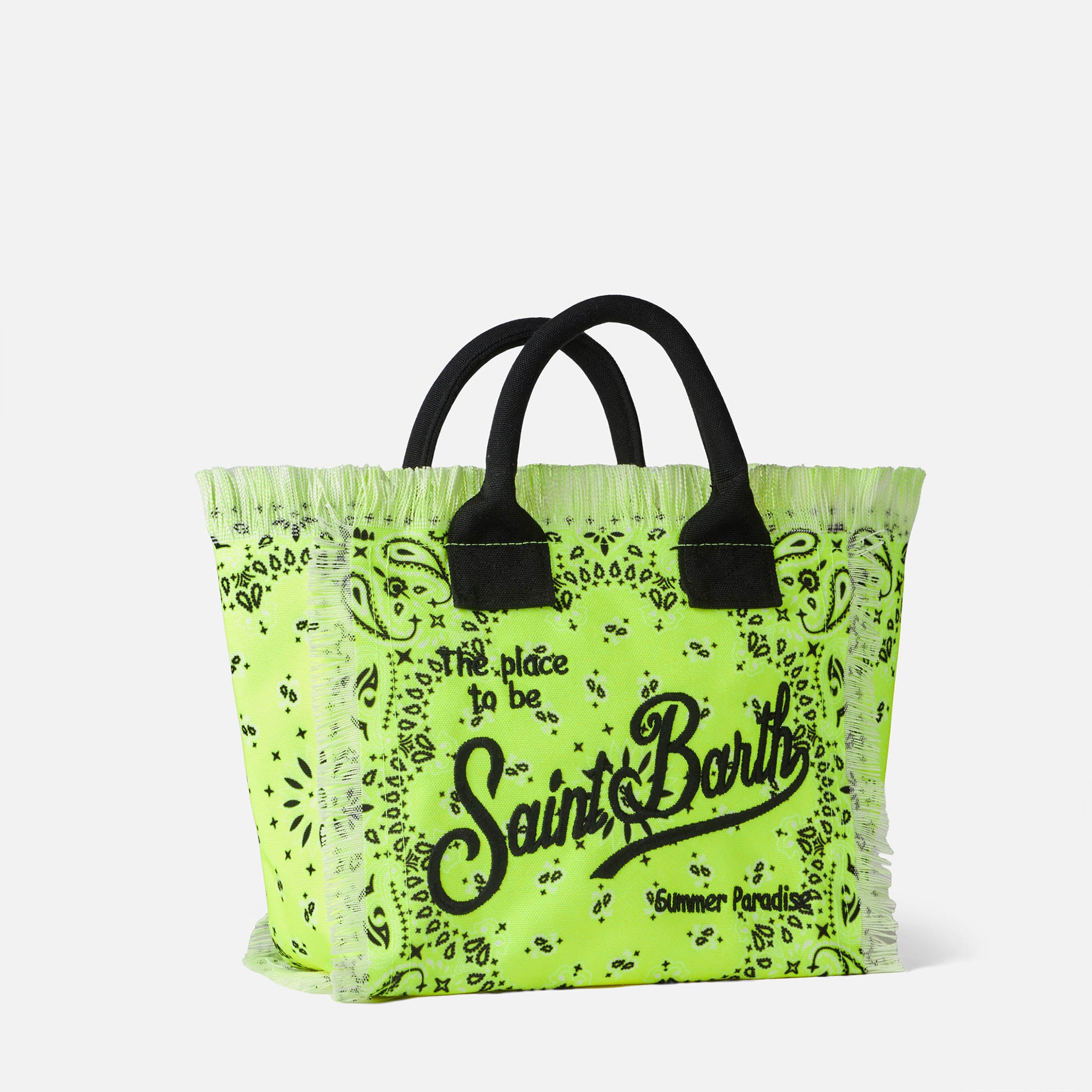 borsa-a-mano-mc2-saint-barth-colette-giallo-fluo-con-stampa-bandana image 4