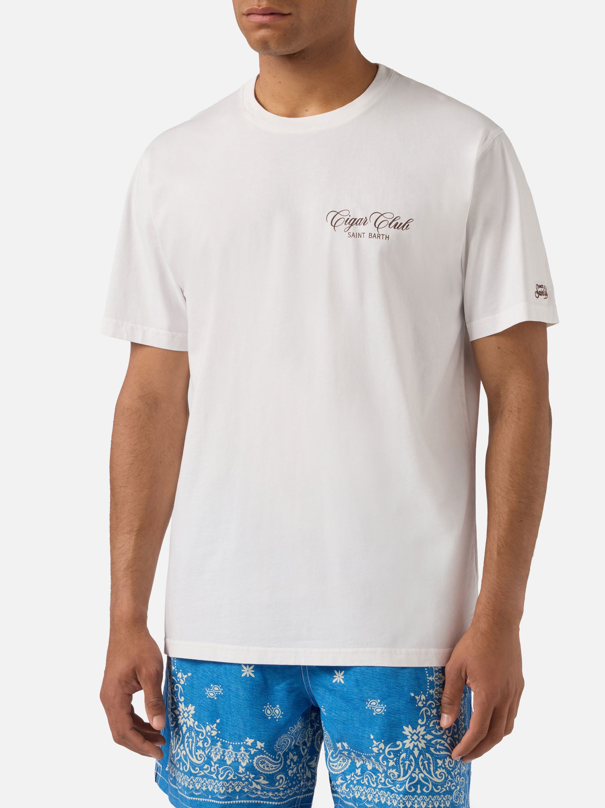 mc2-saint-barth-portland-t-shirt-uomo-bianca-cigar-club-in-cotone image 2