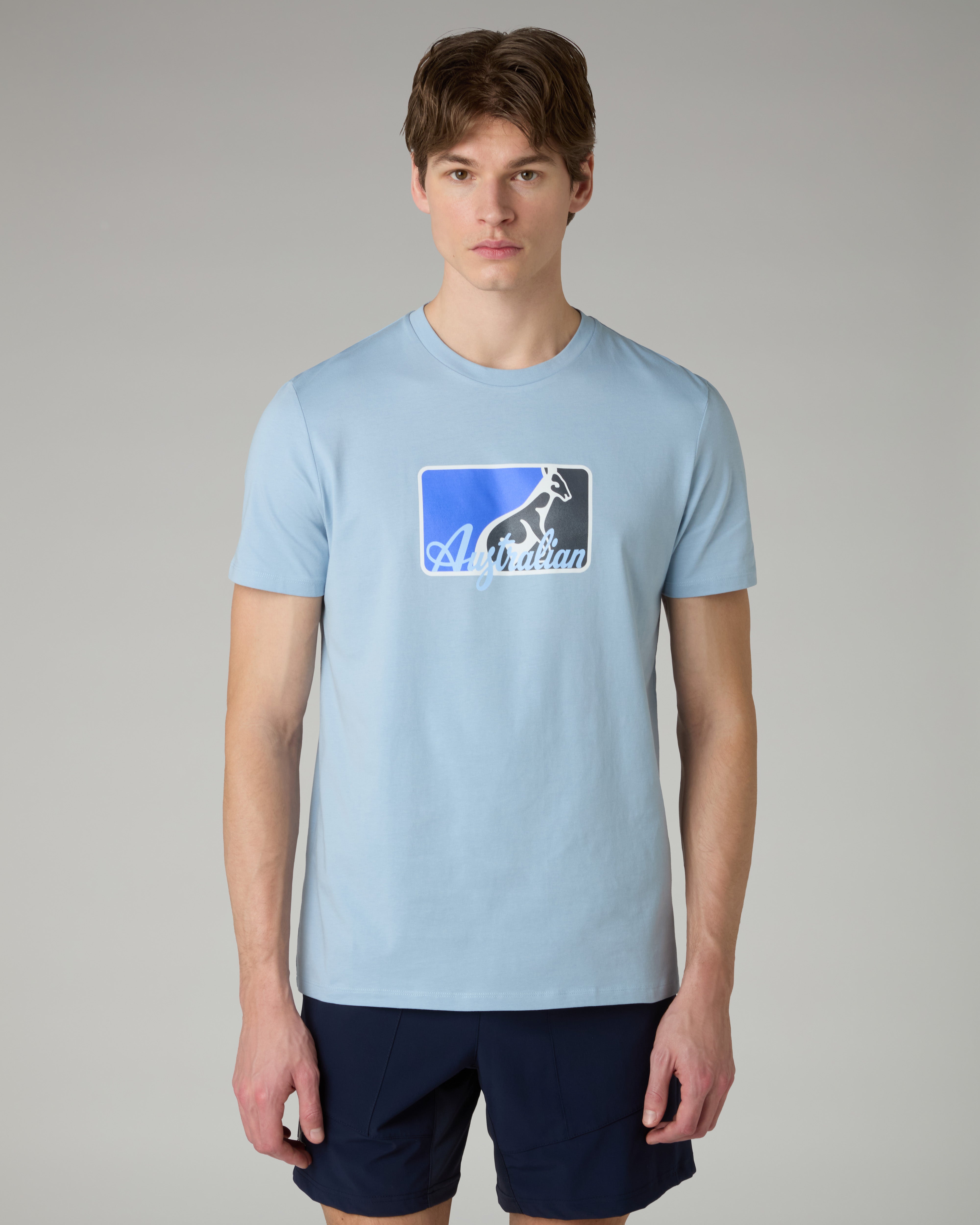 australian-league-t-shirt-in-cotone-azzurro-pastello image 1