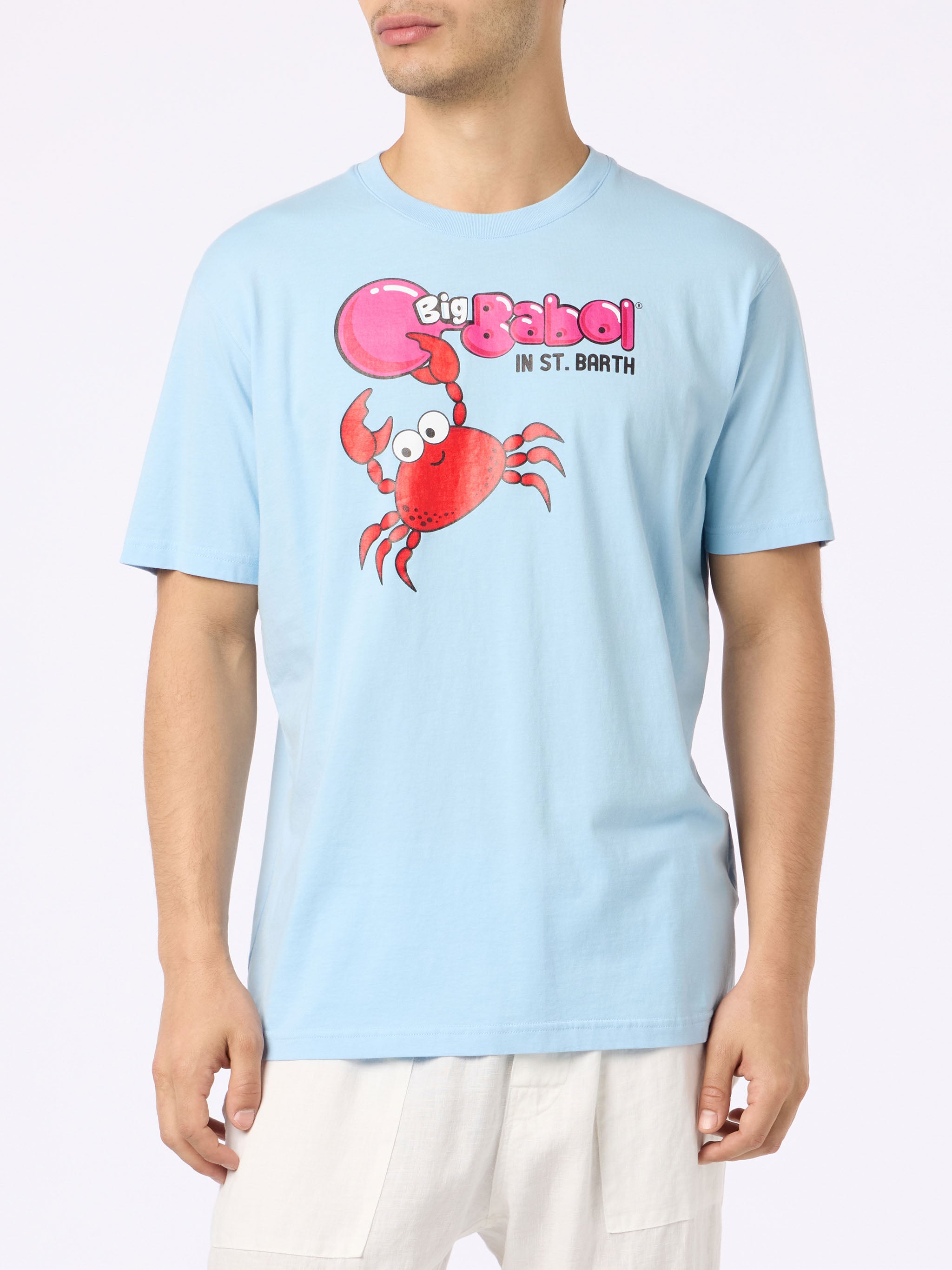 mc2-saint-barth-t-shirt-uomo-azzurra-cotone-stampa-granchio-big-babol-special-ed image 3