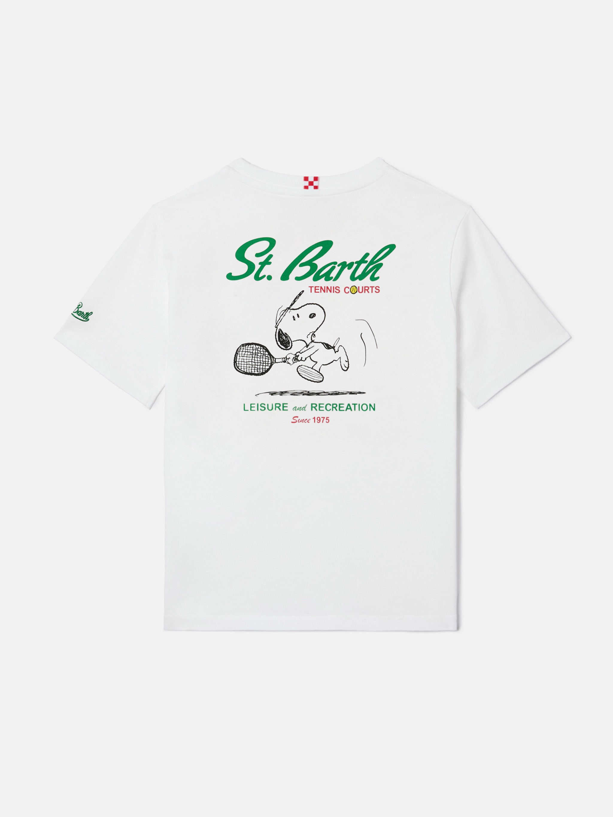 mc2-saint-barth-portland-jr-t-shirt-bambino-bianca-tennis-courts-peanuts-special image 1