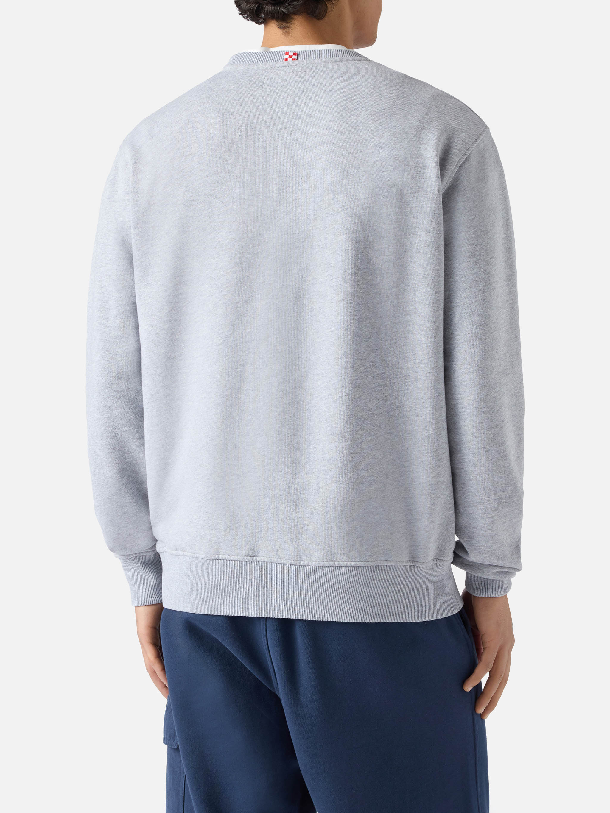 mc2-saint-barth-felpa-ponza-in-cotone-grigio-con-logo-sport-club-effetto-spugna image 3
