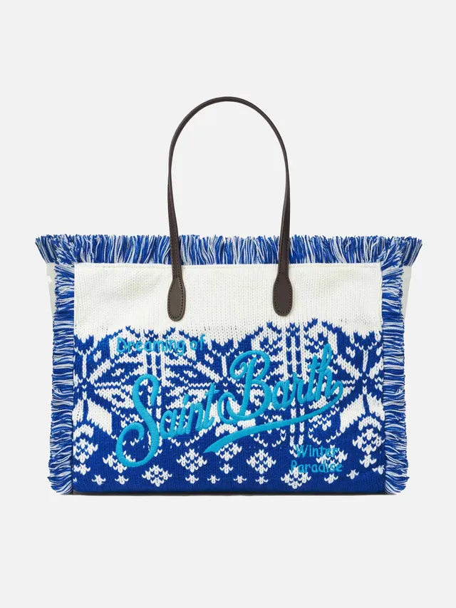 borsa-a-spalla-vanity-mc2-saint-barth-in-jacquard-nordico-blu image 1