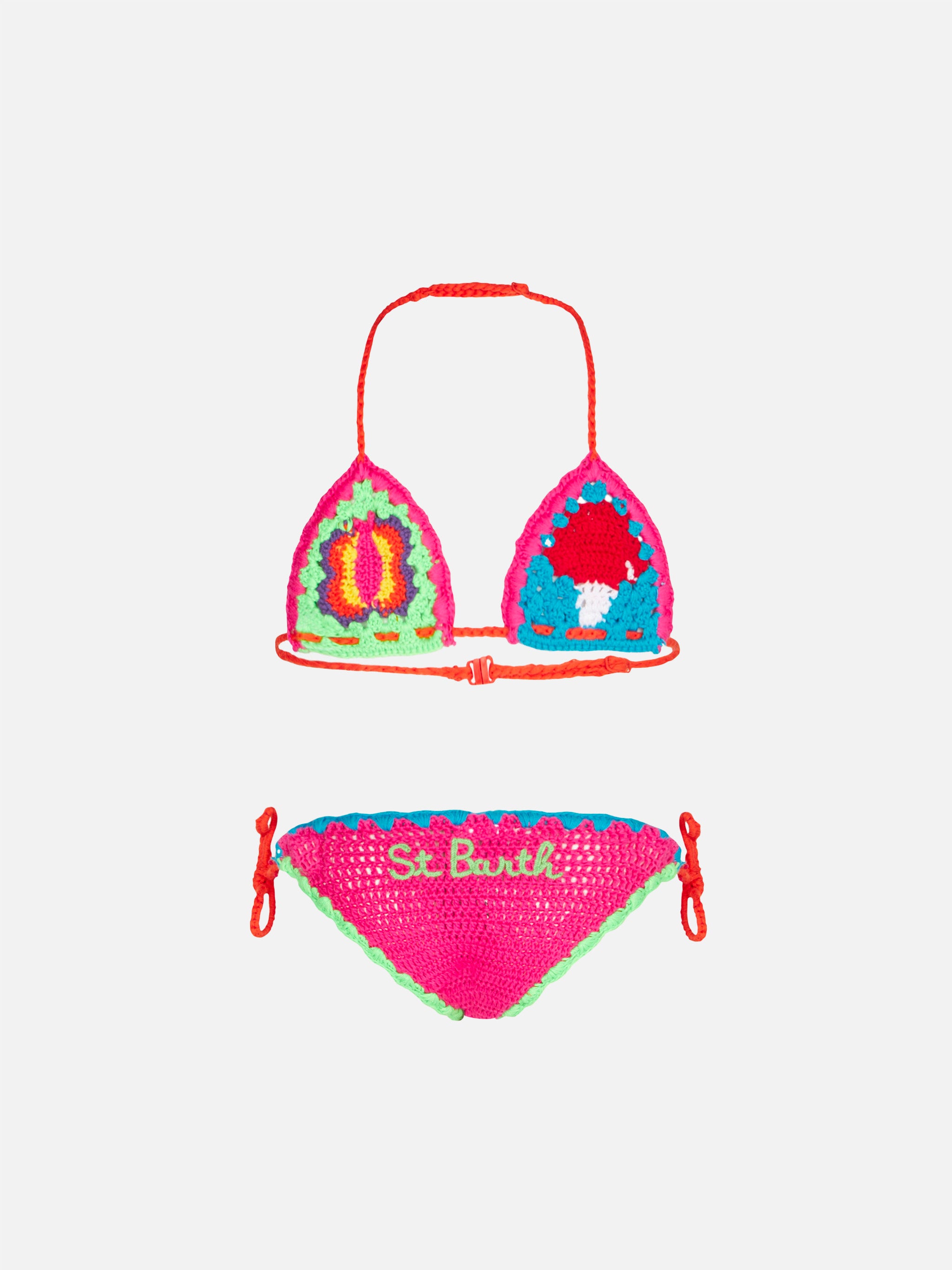 mc2-saint-barth-bikini-bambina-crochet-multicolore-con-toppe image 2