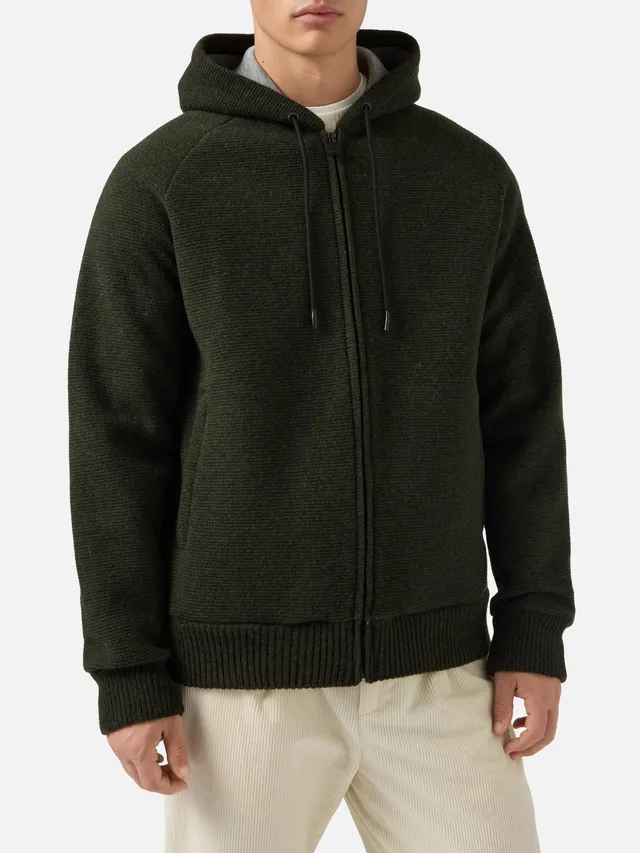 mc2-saint-barth-giacca-carrell-knit-uomo-verde-militare-con-zip-e-cappuccio image 1