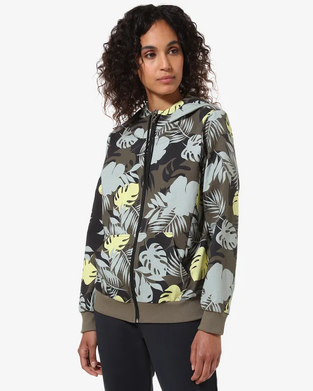 australian-flowers-hoodie-jacket-giacca-felpa-donna-verde-aneto image 1