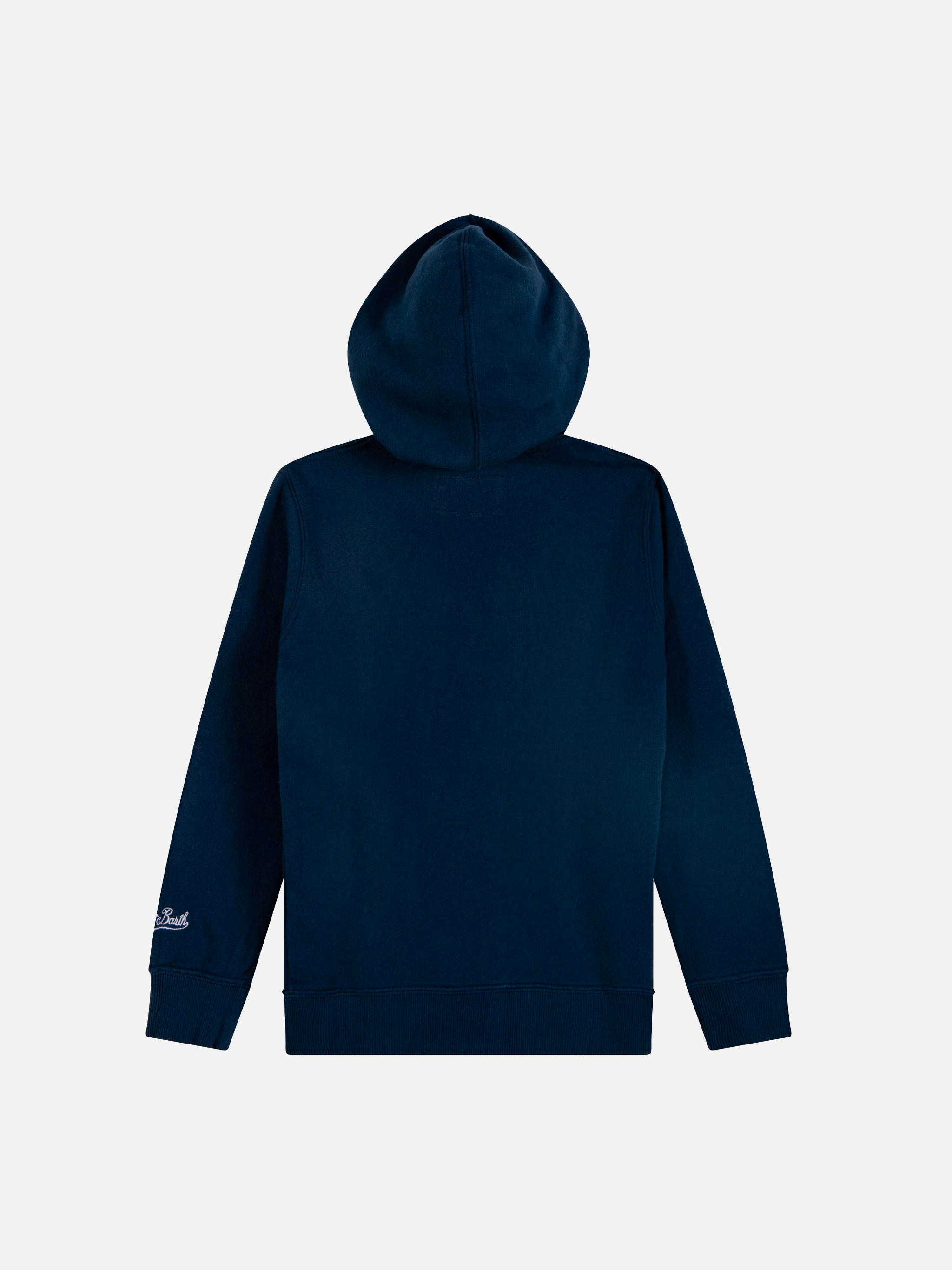 mc2-saint-barth-felpa-bambino-blu-navy-cotone-con-cappuccio-e-zip image 2