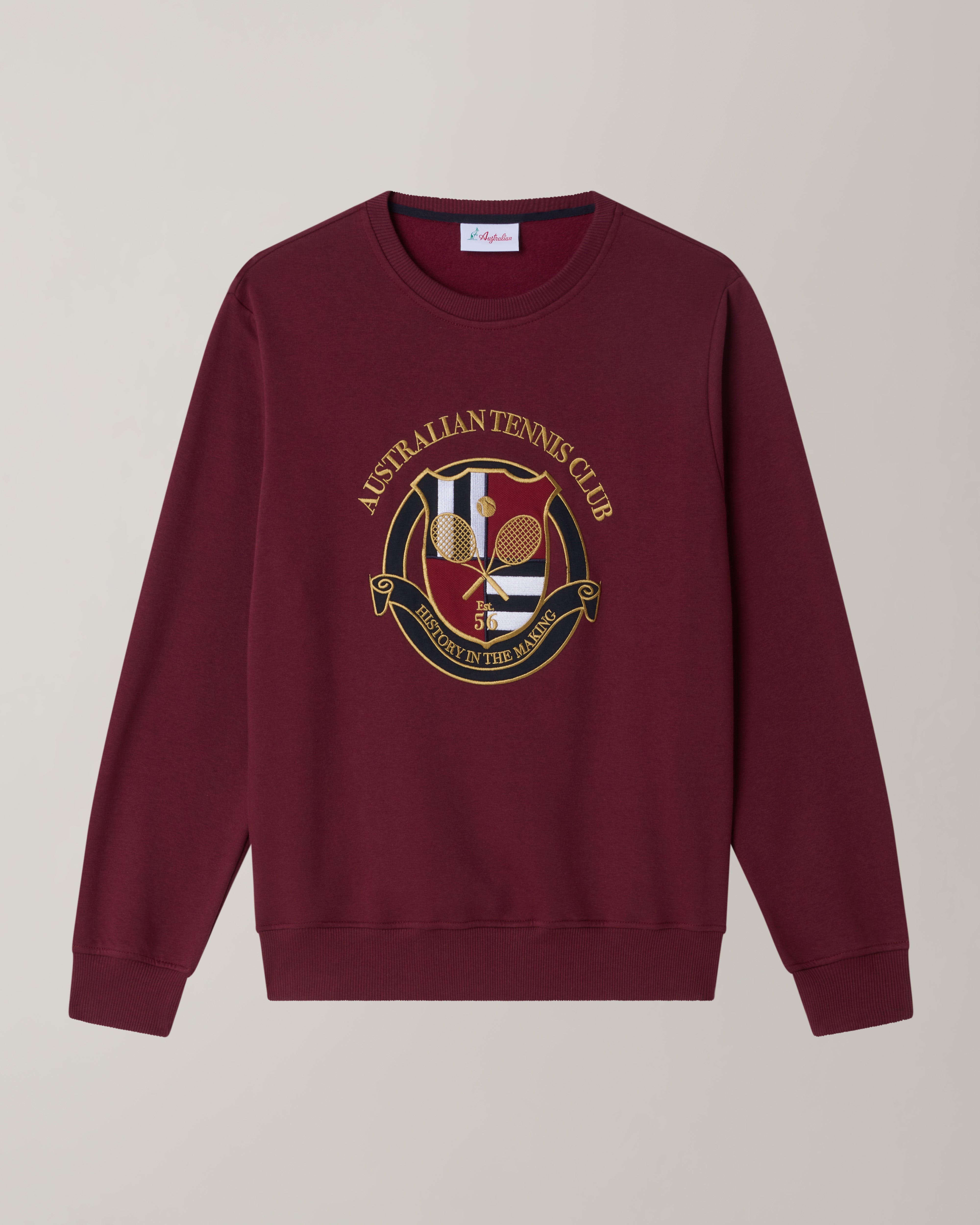 australian-tennis-club-crewneck-felpa-girocollo-cotone-rubino image 7