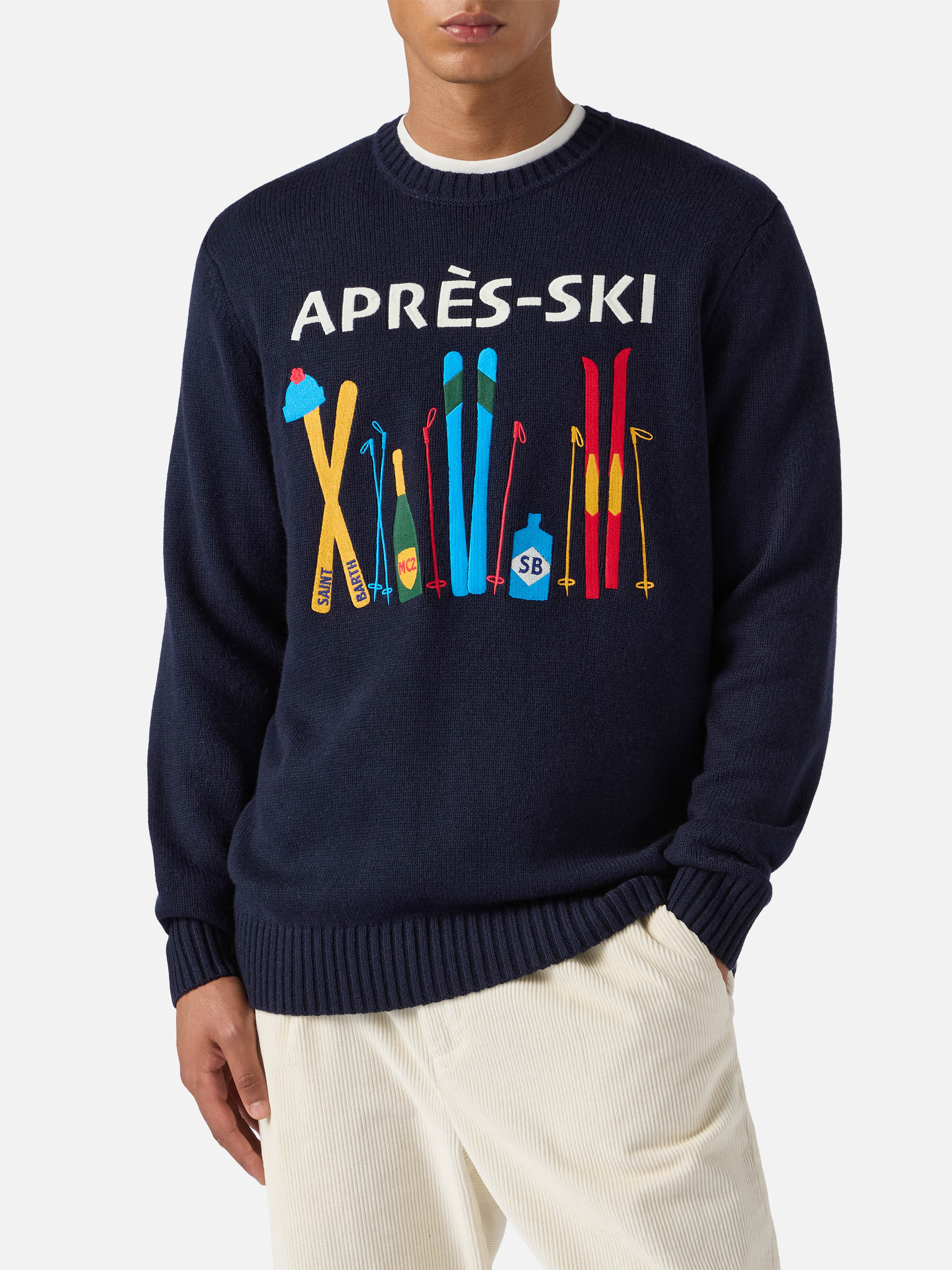 mc2-saint-barth-bombardino-maglione-girocollo-light-blu-jacquard-apr-s-ski-uomo image 1