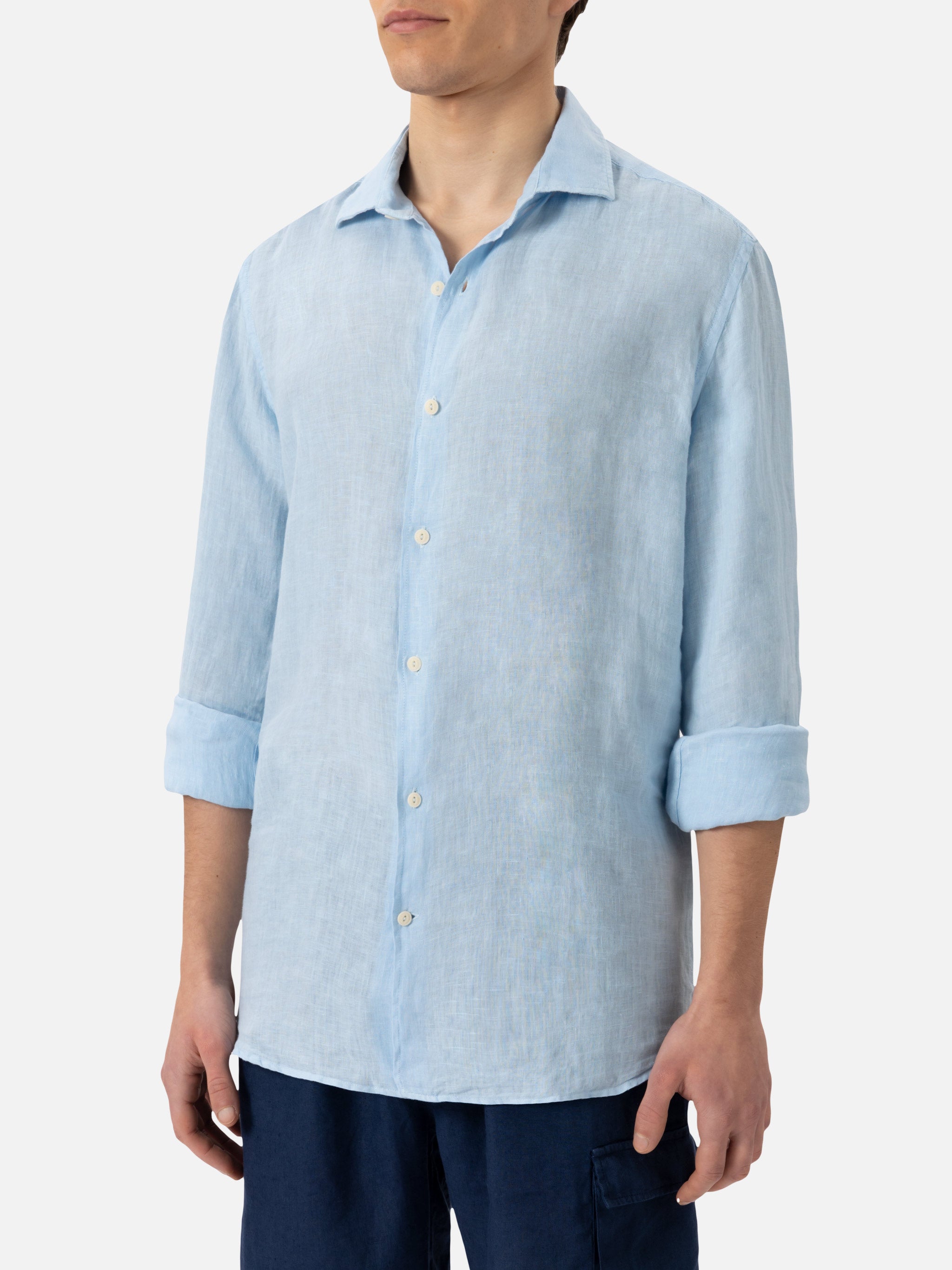mc2-saint-barth-pamplona-camicia-uomo-in-lino-azzurro image 1