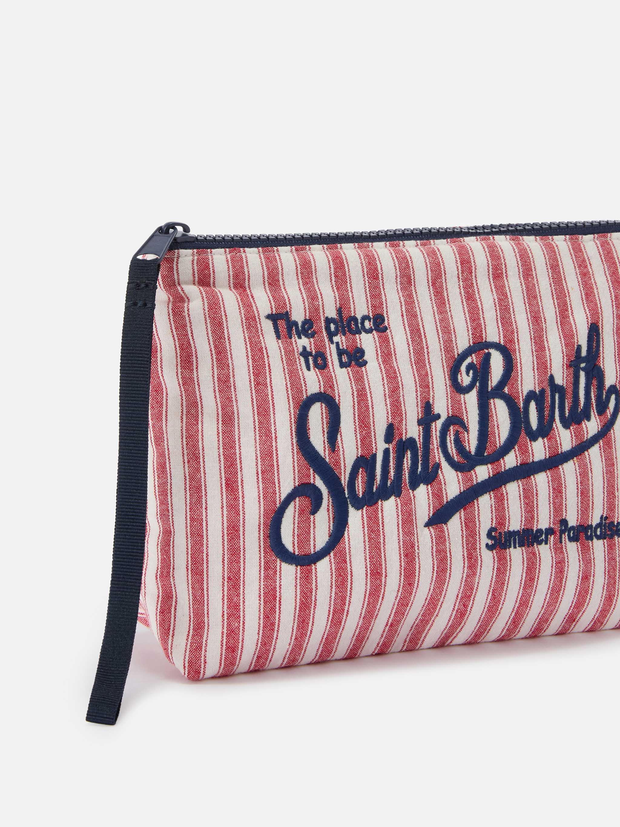 mc2-saint-barth-aline-ali0046-pochette-cotone-rosso-bianco-a-righe-strette image 2
