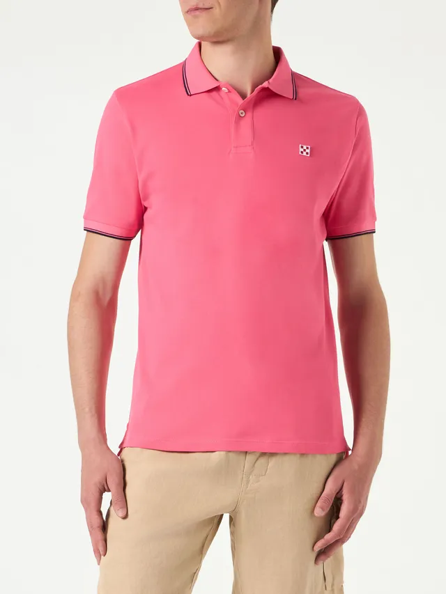 mc2-saint-barth-beverly-hills-polo-uomo-piquet-fucsia-fluo-tinta-unita image 1