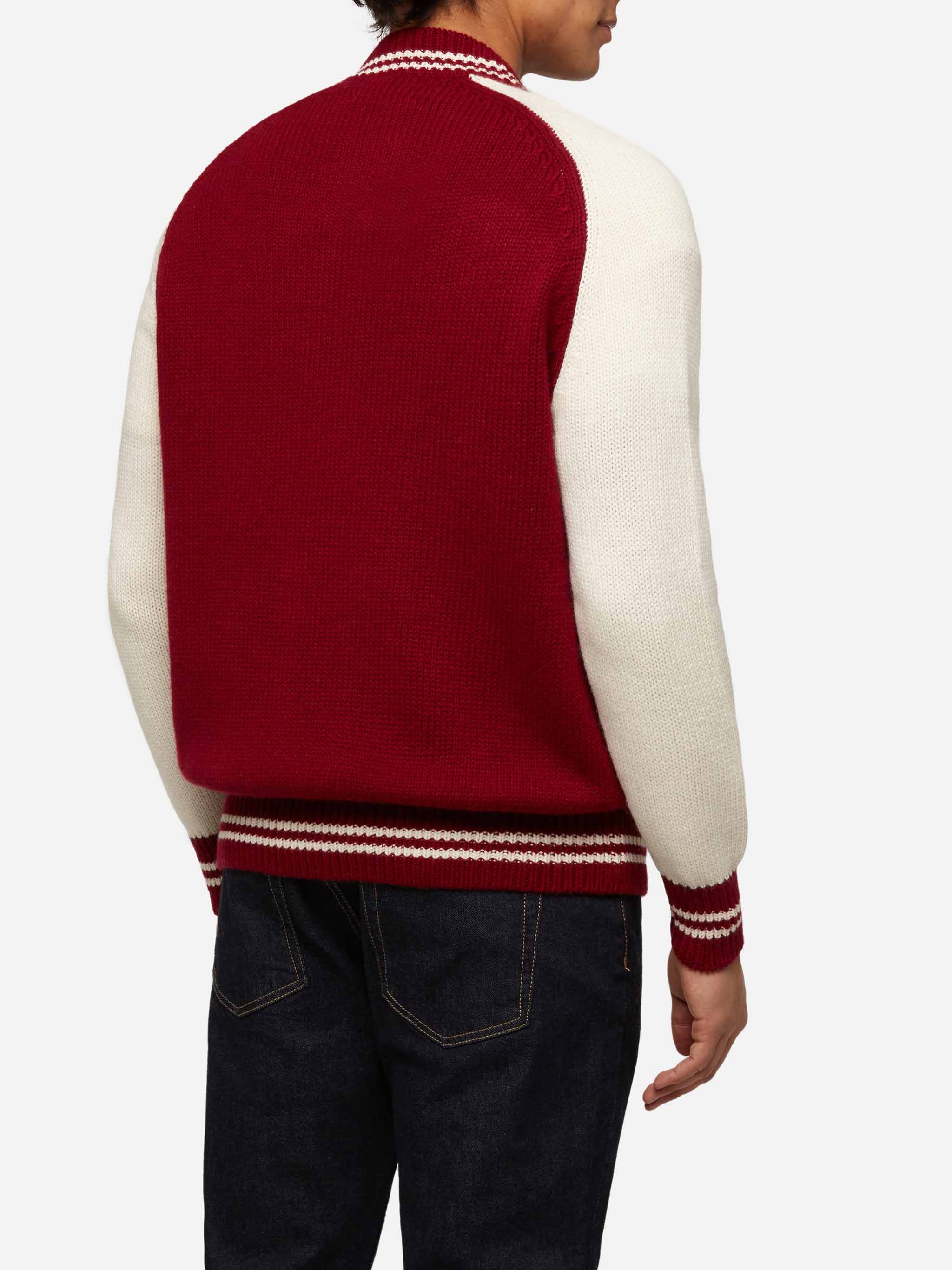 mc2-saint-barth-benjamin-bomber-college-uomo-bordeaux-grigio image 3