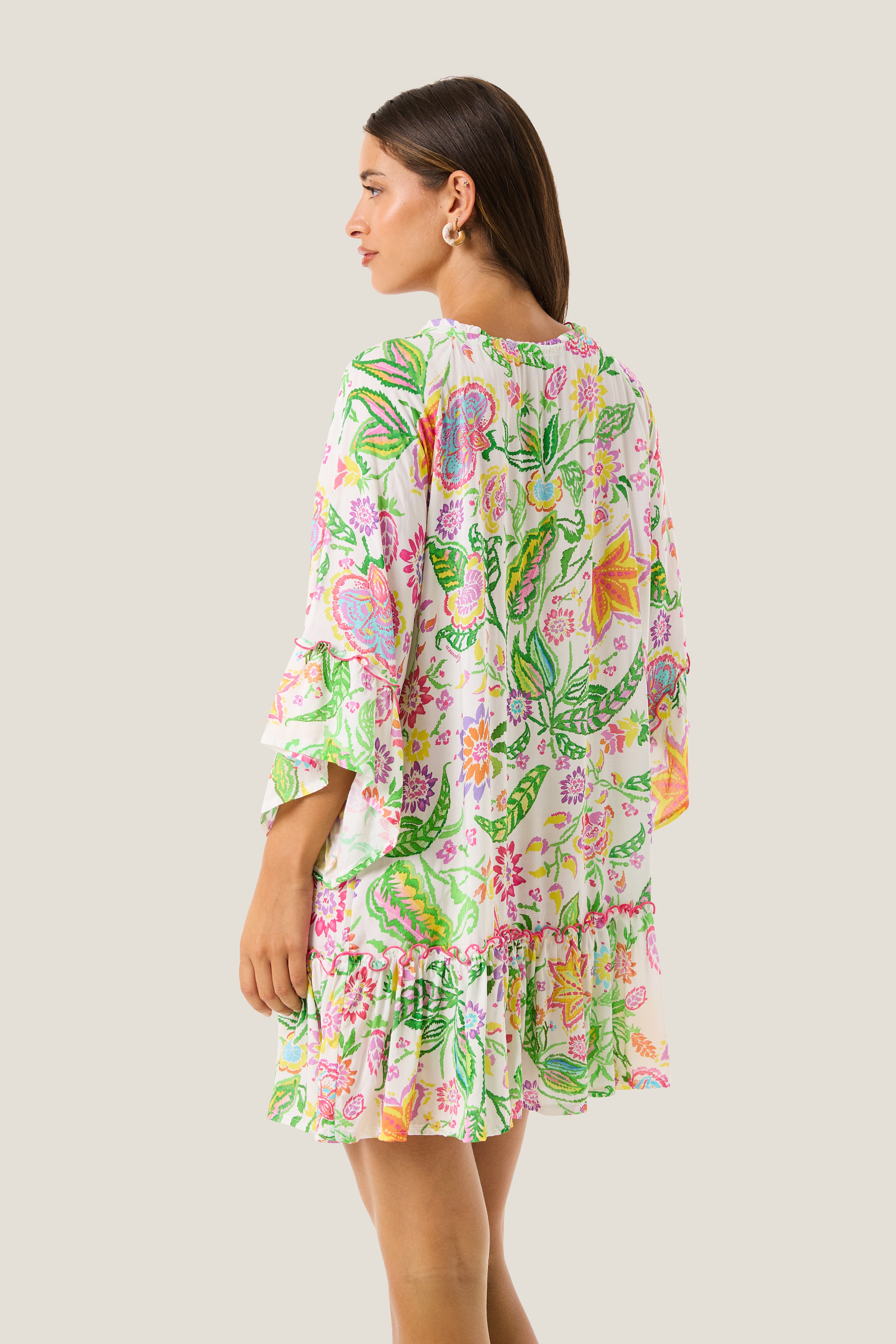 4giveness-vestito-corto-balza-flowers-colors-donna-cover-up image 2